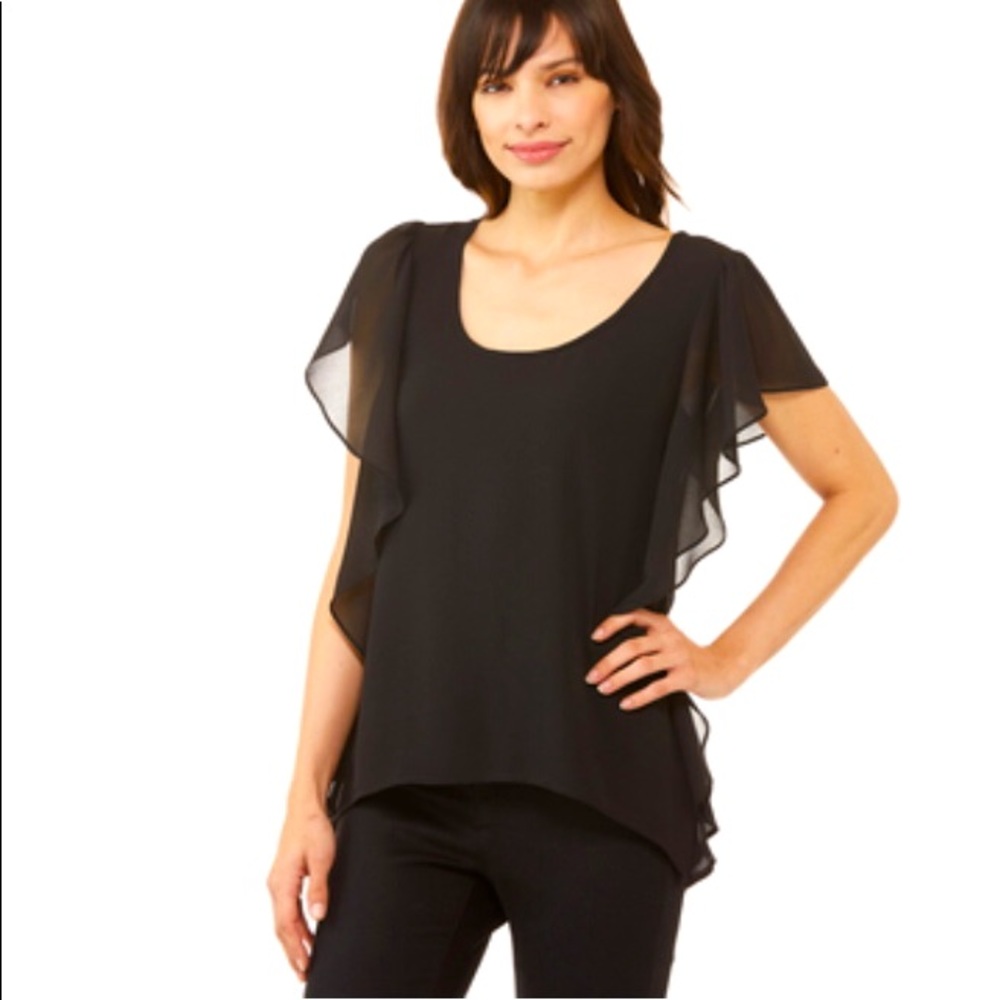 NWT M. Kors Ruffled Handkerchief Hem Top Large